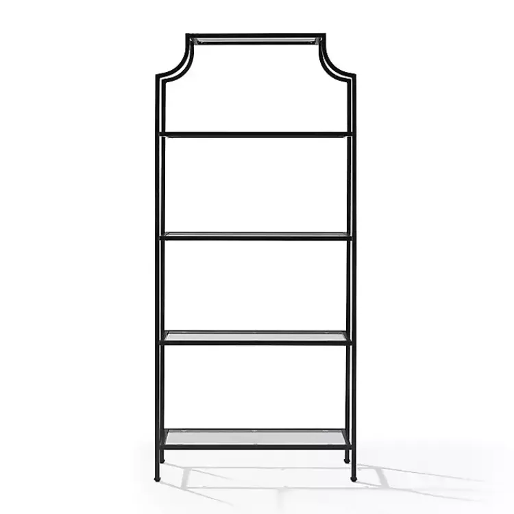 Cabinets & Sideboards-Kirklands Home Oil-Rubbed Bronze 4-Tier Glass Ashlee Etagere Brown