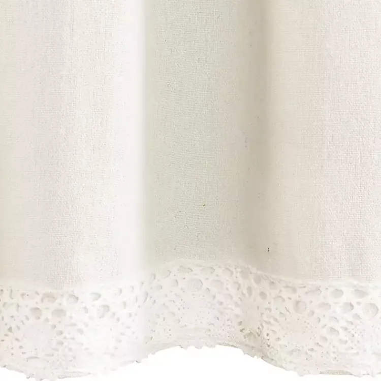 Curtains & Drapes-Kirklands Home Light Linen Lace Curtain Valance Ivory