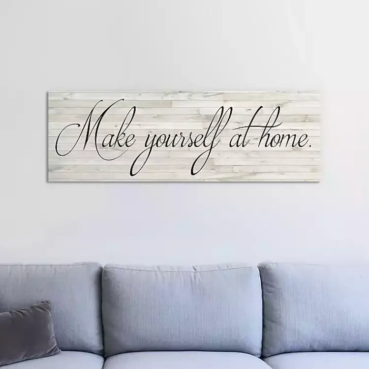 Wall Quotes & Signs-Kirklands Home Make Yourself at Home Canvas Art Print White