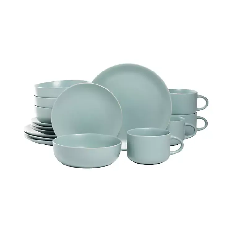 Dinnerware-Kirklands Home Matte Mineral Kera 16-pc. Dinnerware Set Blue