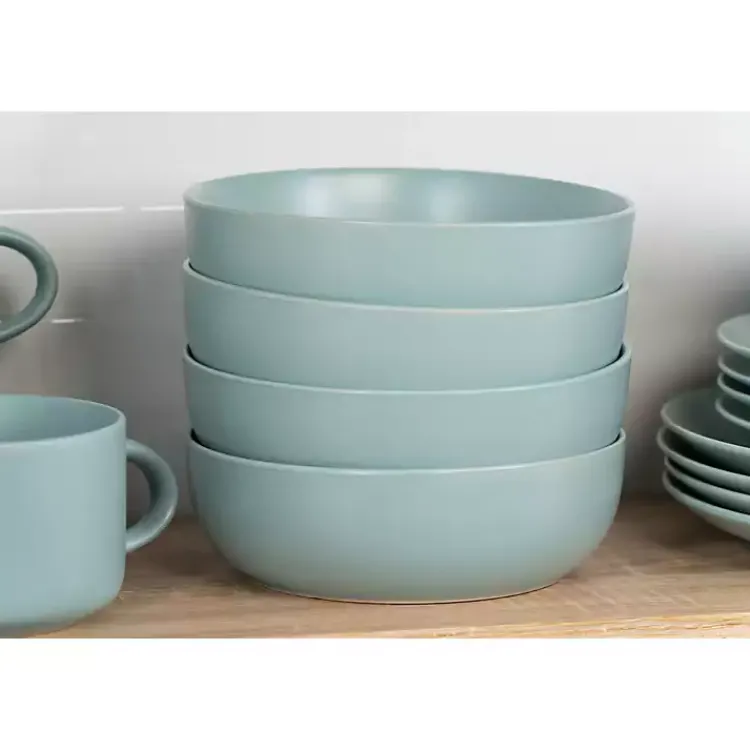 Dinnerware-Kirklands Home Matte Mineral Kera 16-pc. Dinnerware Set Blue