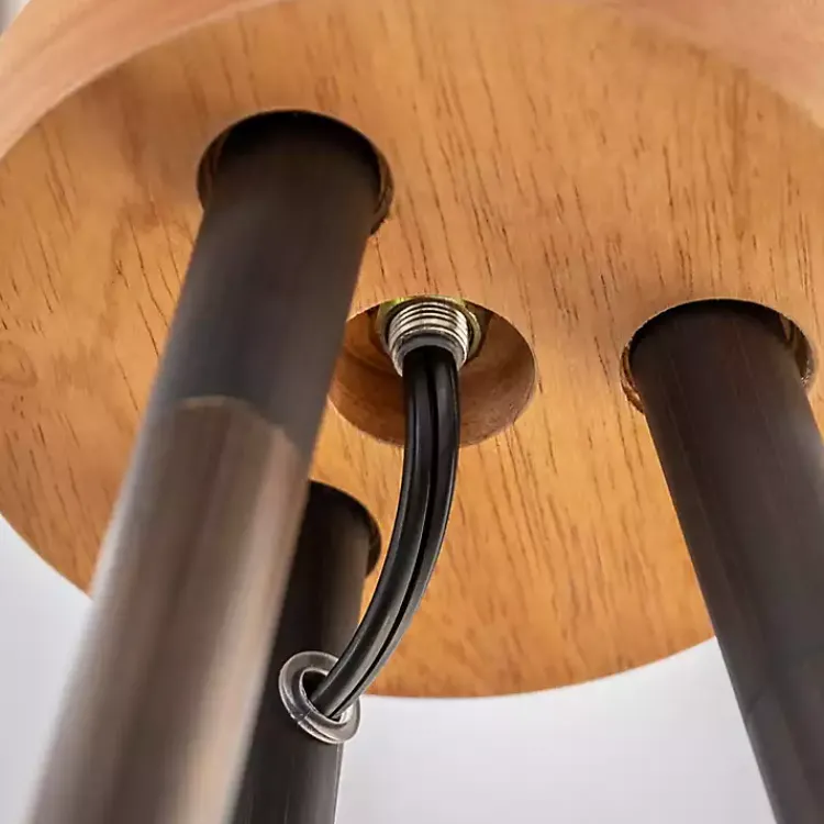 Floor Lamps-Kirklands Home Brass Metal Tripod Floor Lamp White