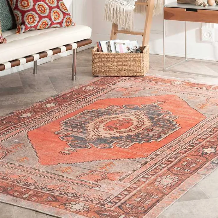 Area Rugs-Kirklands Home Carla Flatweave Area Rug, 5x7 Red