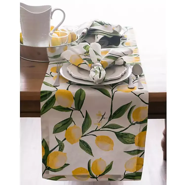 Table Linens-Kirklands Home Lemon Bliss Table Runner, 108 in. Multi