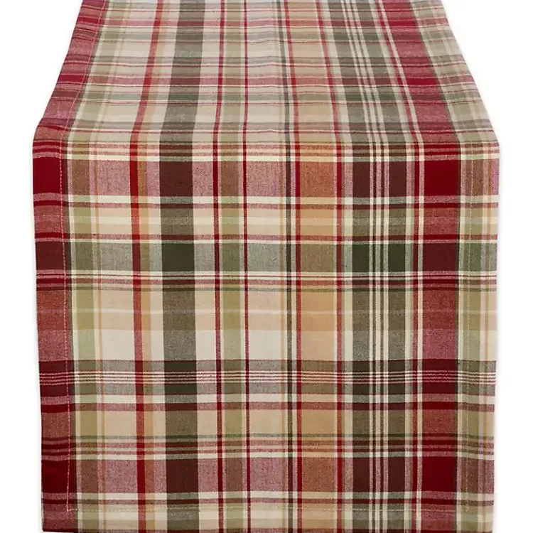 Table Linens-Kirklands Home Give Thanks Plaid Table Runner, 72 in.