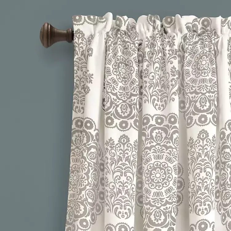 Curtains & Drapes-Kirklands Home Evie Medallion Curtain Panel Set, 95 in. Tan