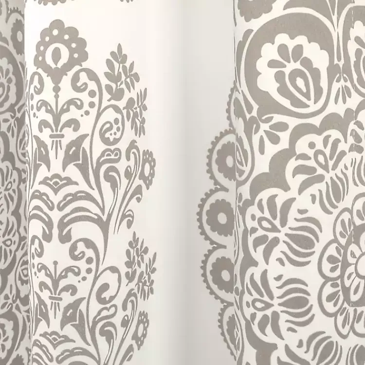 Curtains & Drapes-Kirklands Home Evie Medallion Curtain Panel Set, 95 in. Tan