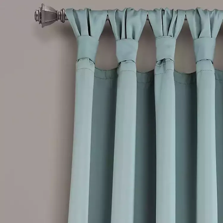 Curtains & Drapes-Kirklands Home Knotted Curtain Panel Set, 84 in. Blue