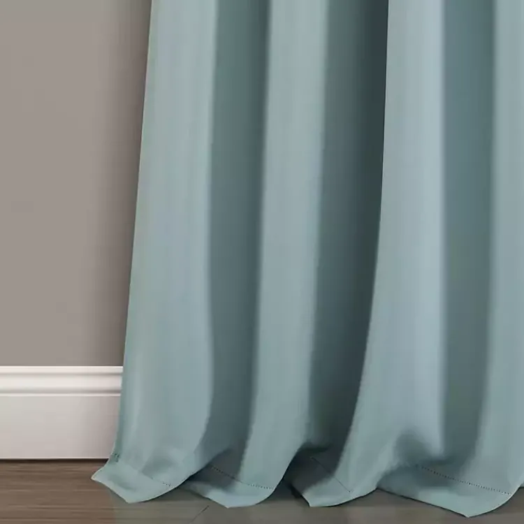 Curtains & Drapes-Kirklands Home Knotted Curtain Panel Set, 95 in. Blue