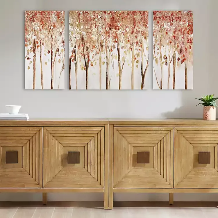 Canvas Art-Kirklands Home Autumn Forest Canvas Art Prints, Set of 3 Orange