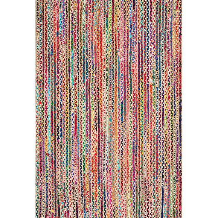 Area Rugs-Kirklands Home -Color Braided Jute and Cotton Area Rug, 5x8 Multi