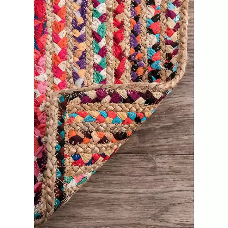 Area Rugs-Kirklands Home -Color Braided Jute and Cotton Area Rug, 5x8 Multi