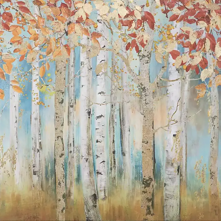 Canvas Art-Kirklands Home Autumn Birch Trees Canvas Art Print Multi