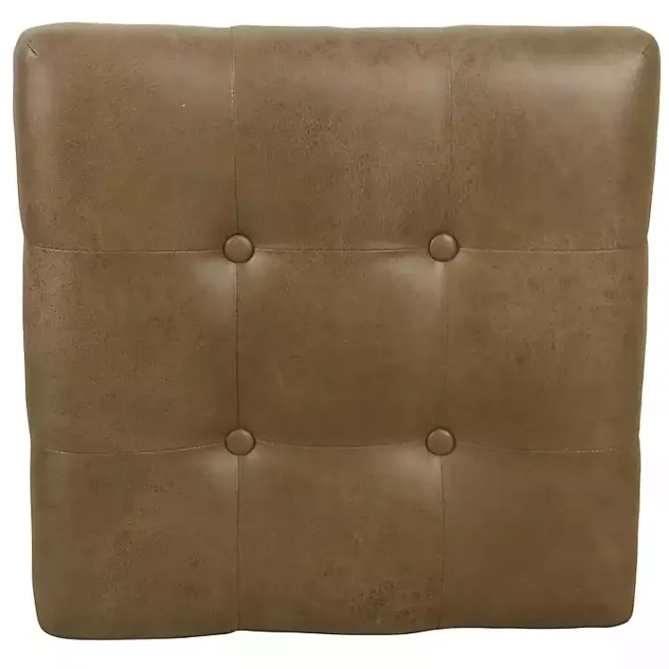 Benches & Ottomans-Kirklands Home Faux Leather Tufted X-Frame Bench Brown