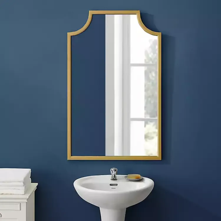 Decorative Mirrors-Kirklands Home Metal Abigail Mirror Gold