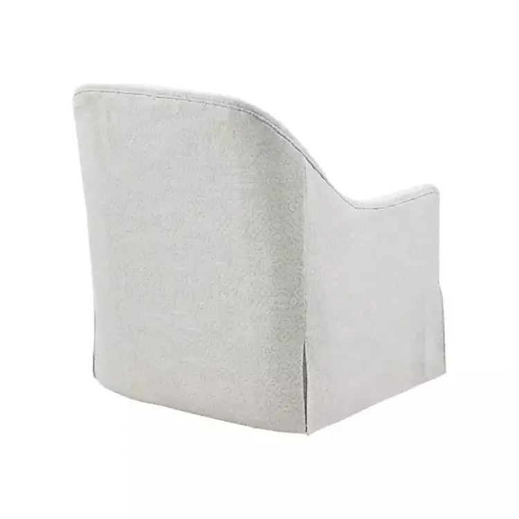 Accent Chairs-Kirklands Home Patterned Upholstered Swivel Glider Chair White