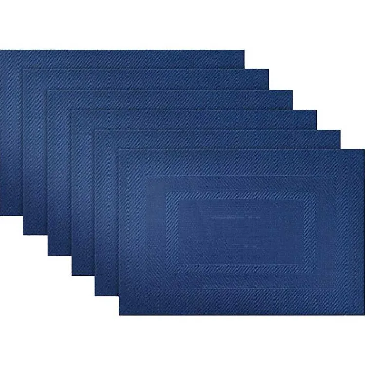 Table Linens-Kirklands Home Nautical Double Frame Placemats, Set of 6 Blue
