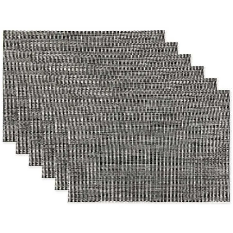 Table Linens-Kirklands Home Tweed Placemats, Set of 6 Gray