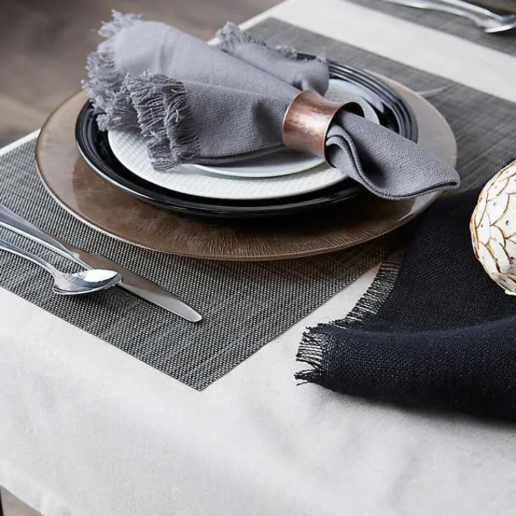 Table Linens-Kirklands Home Tweed Placemats, Set of 6 Gray