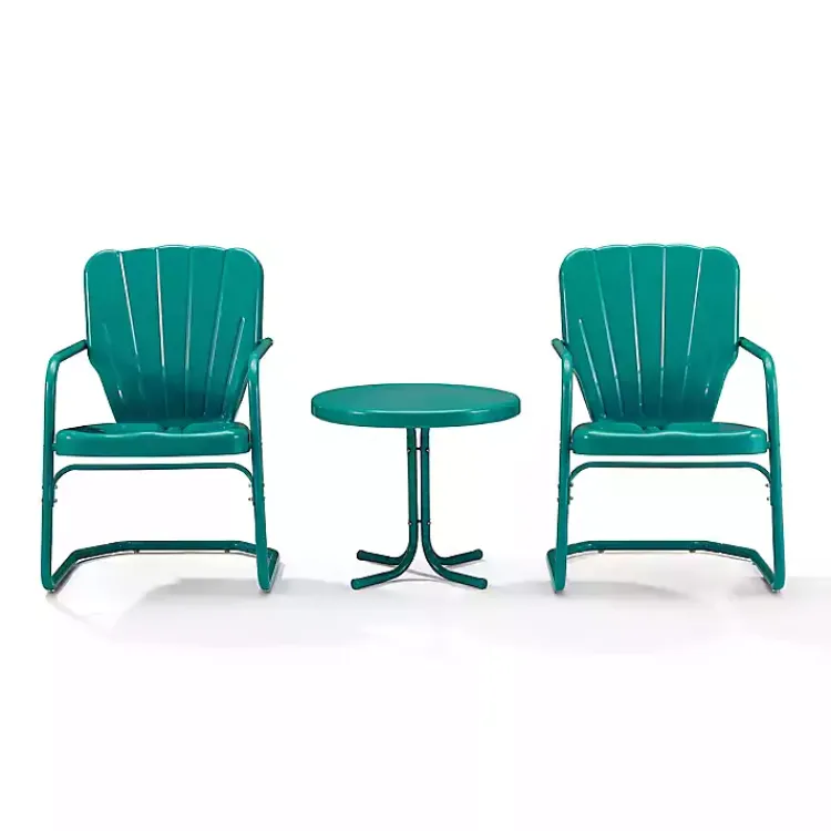 Outdoor Sets-Kirklands Home Teal Metal Ridgeland 3-pc. Chat Set Green