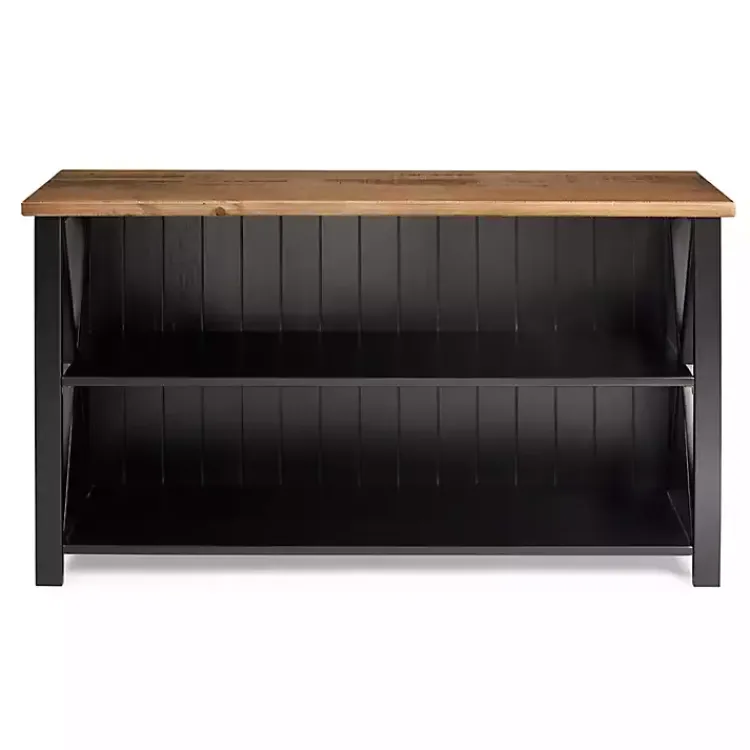 Console Tables-Kirklands Home Black and Rustic Oak Wood Farmhouse Console Table
