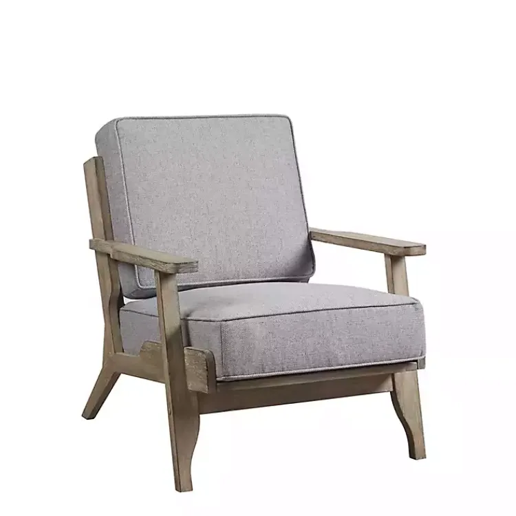 Accent Chairs-Kirklands Home and Distressed Wooden Malibu Accent Chair Gray