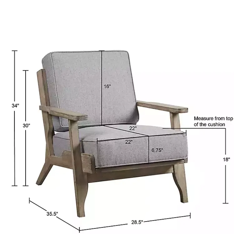 Accent Chairs-Kirklands Home and Distressed Wooden Malibu Accent Chair Gray