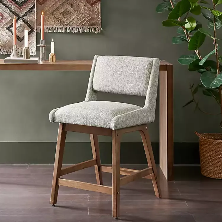 Bar Stools & Counter Height Stools-Kirklands Home Speckled Boomerang Modern Counter Stool Gray