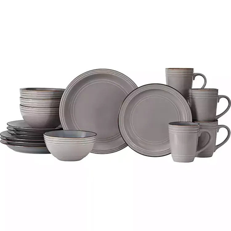 Dinnerware-Kirklands Home Charisma 16-pc. Dinnerware Set Gray