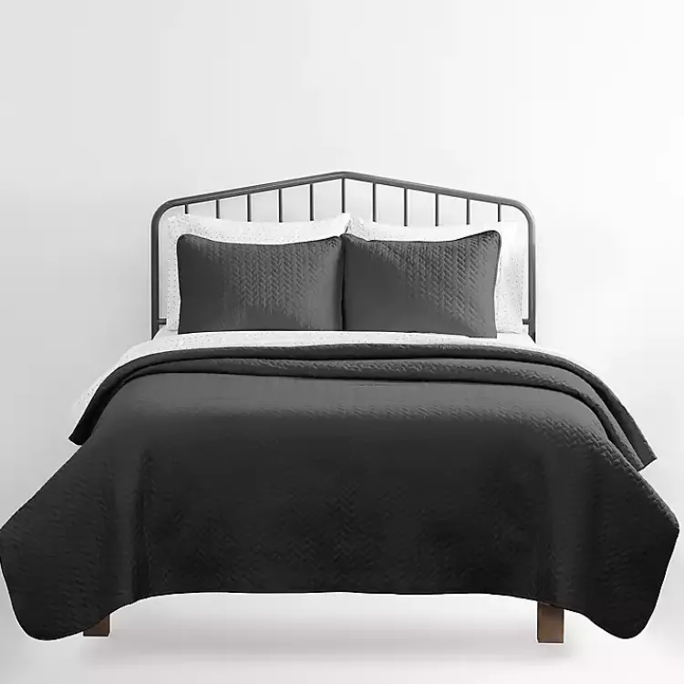 Bedspreads & Coverlets-Kirklands Home Herring 3-pc. Queen Quilted Coverlet Set Gray