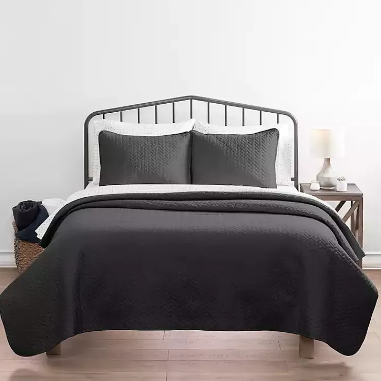 Bedspreads & Coverlets-Kirklands Home Herring 3-pc. Queen Quilted Coverlet Set Gray