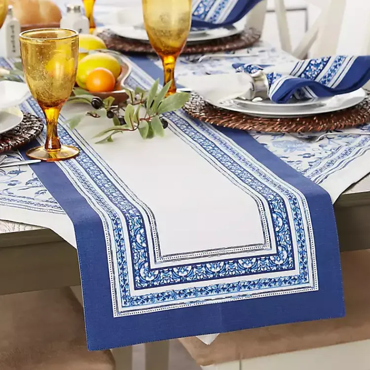 Table Linens-Kirklands Home Porto Stripe Table Runner, 72 in.