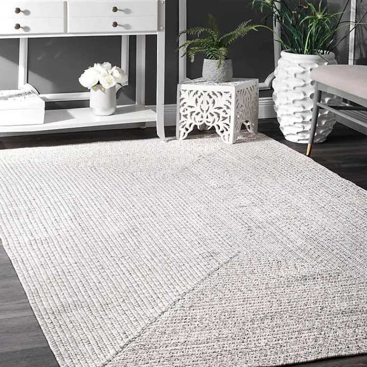 Outdoor Rugs-Kirklands Home Braided Leah Indoor/Outdoor Area Rug, 3x5 Ivory