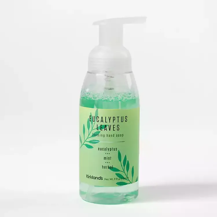 Bathroom Accessories-Kirklands Home Eucalyptus Leaves Foaming Hand Soap Green