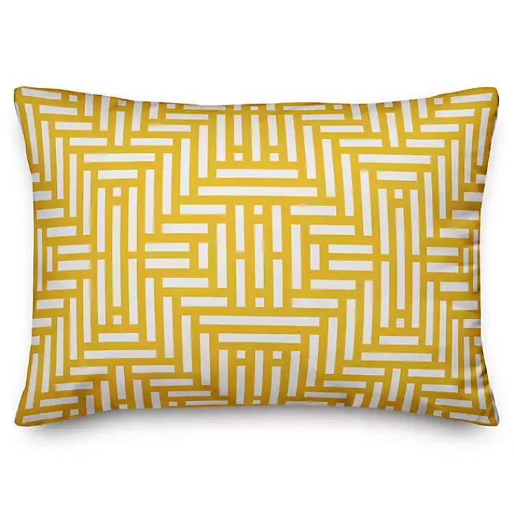 Outdoor Cushions & Pillows-Kirklands Home Aztec Outdoor Accent Pillow Yellow
