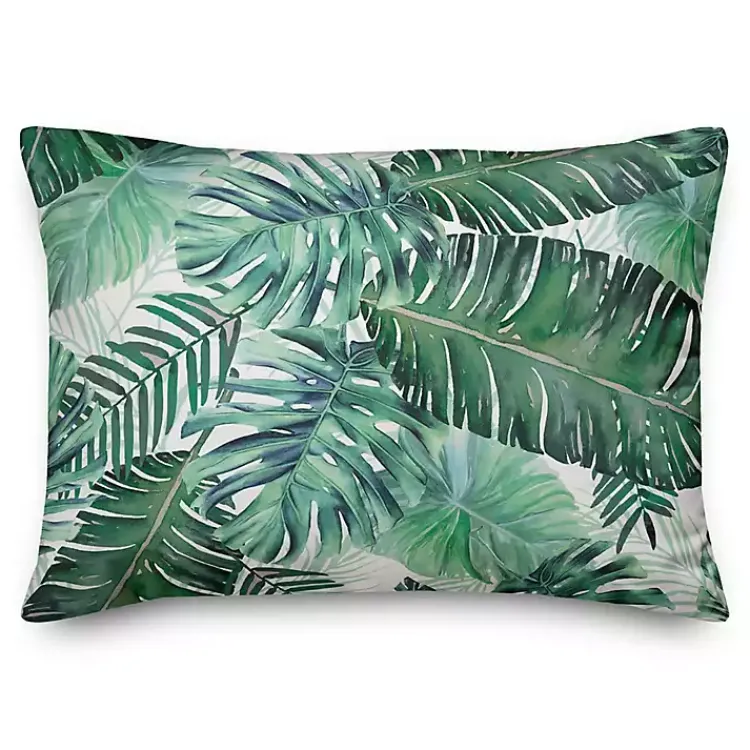 Outdoor Cushions & Pillows-Kirklands Home Palm Outdoor Accent Pillow Green