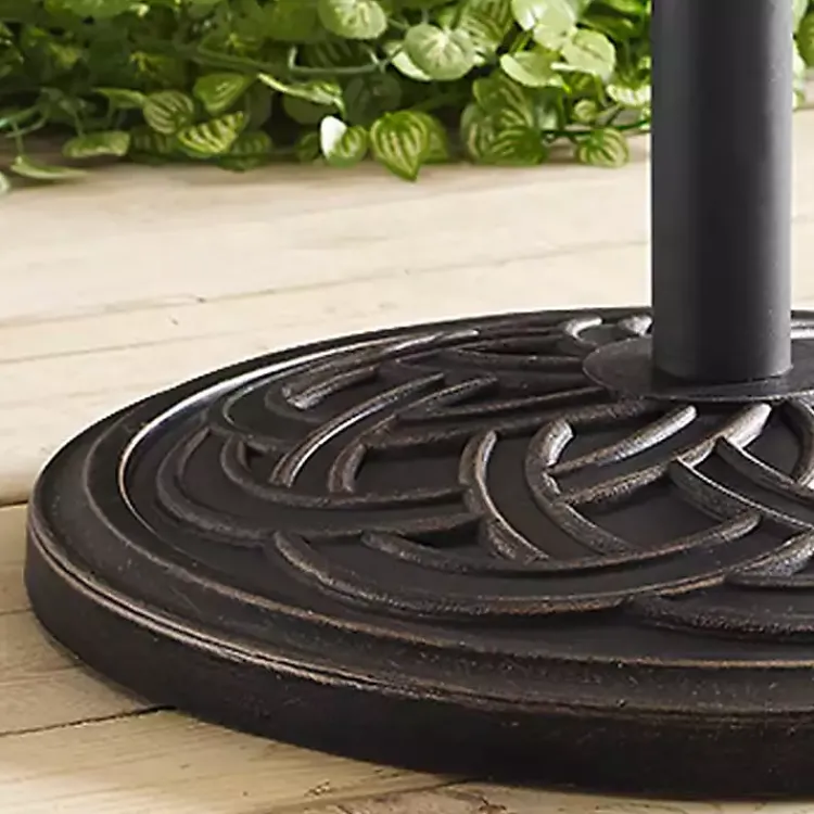 Outdoor Accent Furniture-Kirklands Home Bronze Medallion Round Umbrella Base Brown