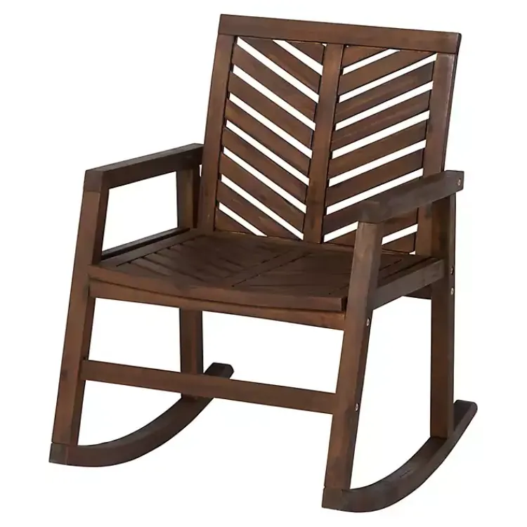 Outdoor Seating-Kirklands Home Dark Chevron Outdoor Rocking Chair Brown