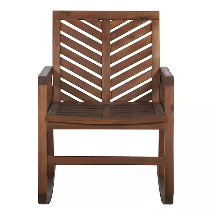 Outdoor Seating-Kirklands Home Dark Chevron Outdoor Rocking Chair Brown