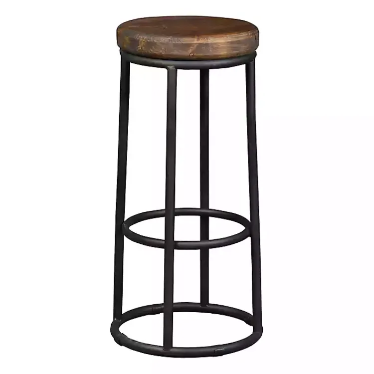 Bar Stools & Counter Height Stools-Kirklands Home Wood and Metal Kendall Barstool Brown