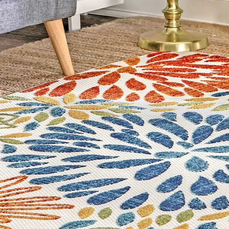 Outdoor Rugs-Kirklands Home Multicolor Burst Indoor/Outdoor Area Rug, 5x8