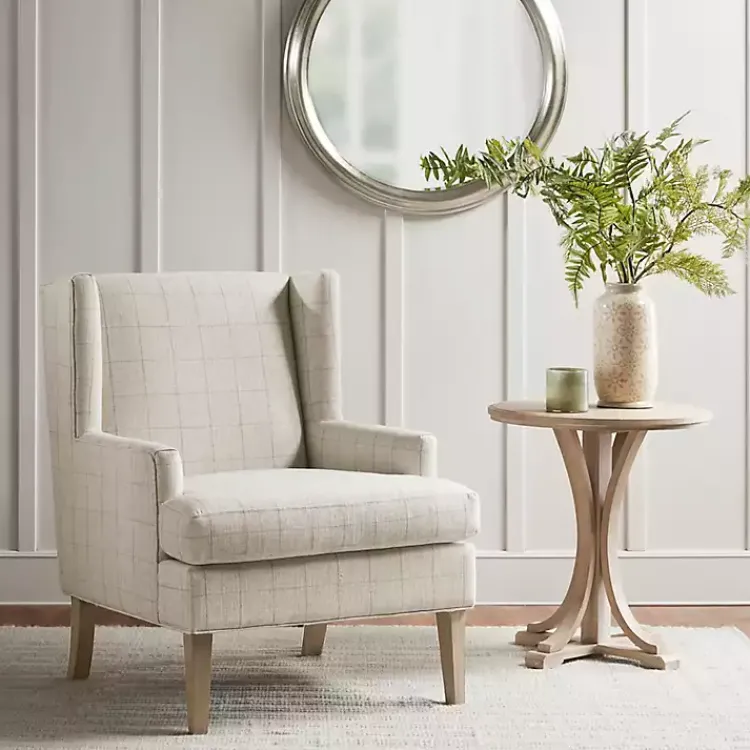 Accent Chairs-Kirklands Home Beige Decker Martha Stewart Accent Chair Brown