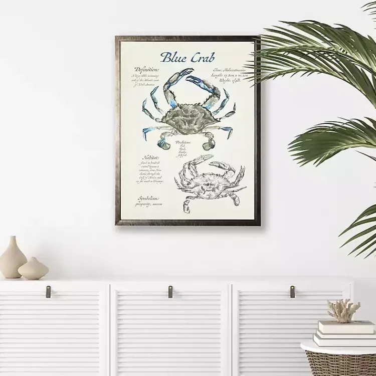Framed Art-Kirklands Home Nature Study of a Blue Crab Framed Art Print Tan