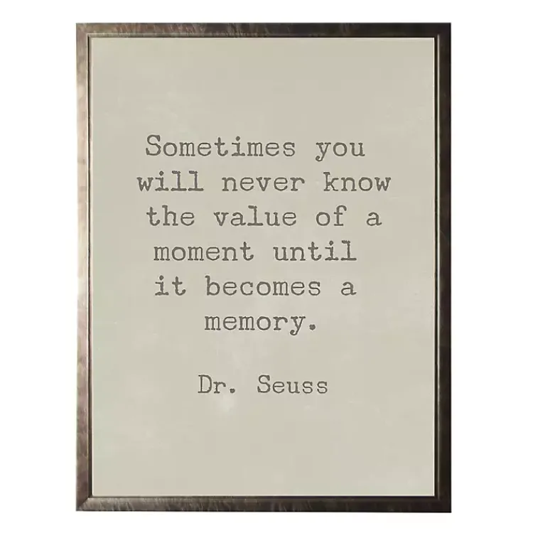 Wall Quotes & Signs-Kirklands Home Memory Dr. Seuss Quote Framed Art Print Tan