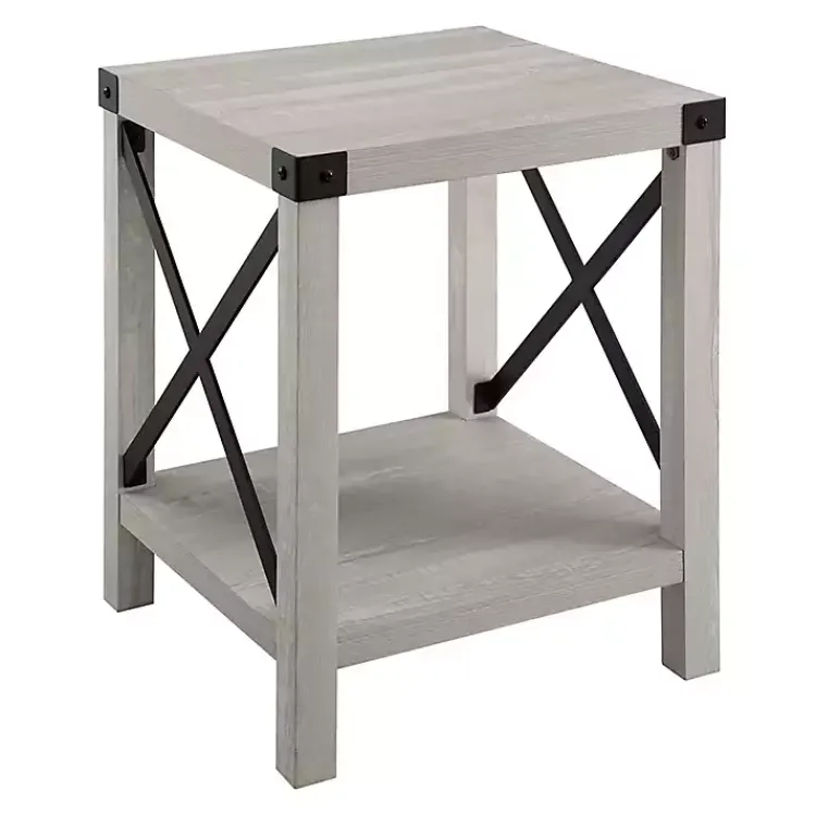 Accent & End Tables-Kirklands Home Stone Rustic Wood Accent Table Gray