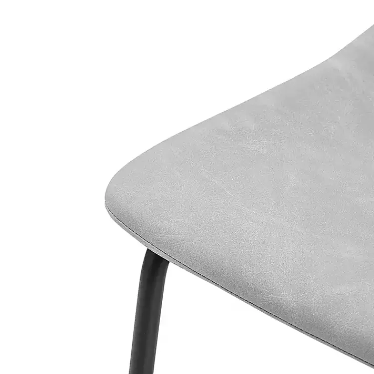 Bar Stools & Counter Height Stools-Kirklands Home Faux Leather Counter Stools, Set of 2 Gray