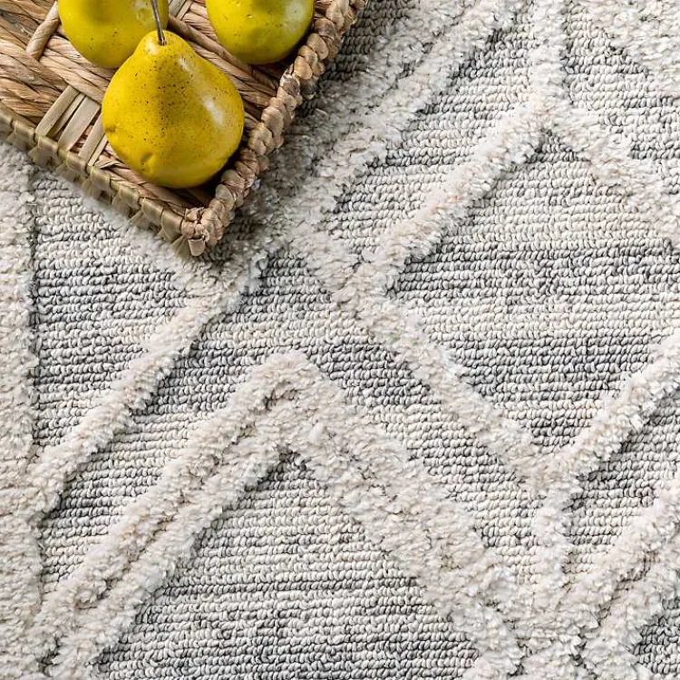 Area Rugs-Kirklands Home Shaggy Lattice Tassel Ansley Area Rug, 5x7