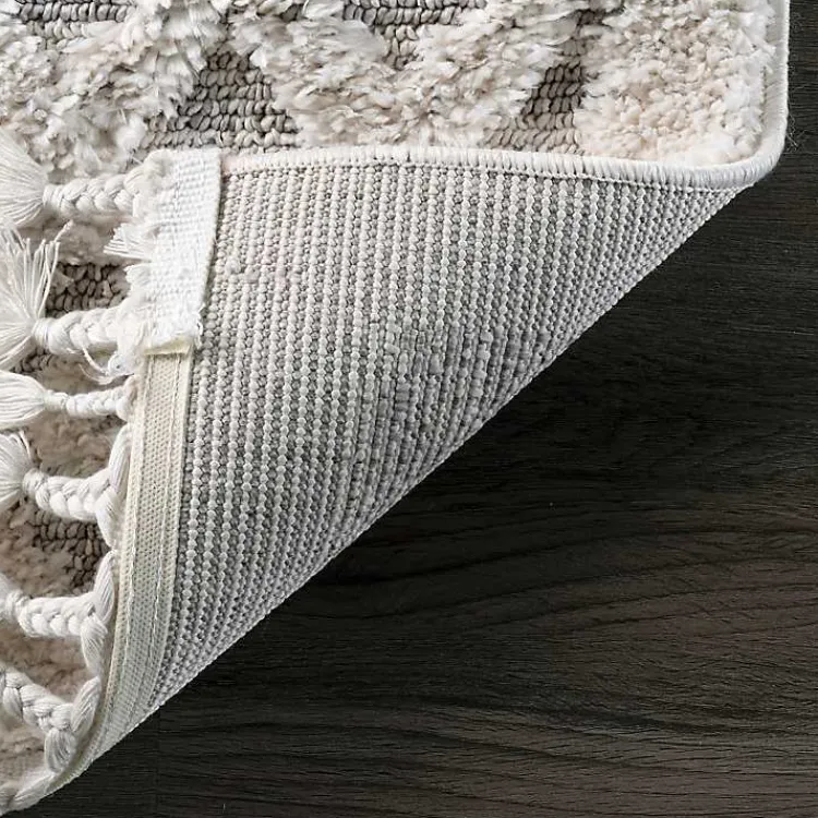 Area Rugs-Kirklands Home Shaggy Lattice Tassel Ansley Area Rug, 5x7