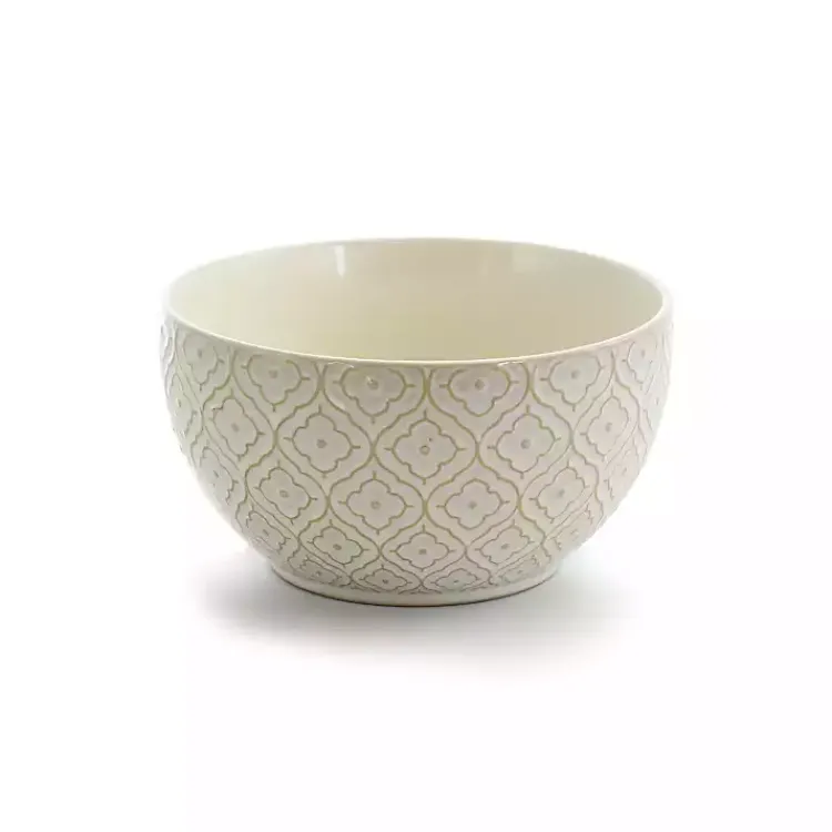 Dinnerware-Kirklands Home Cream Embossed 16-pc. Dinnerware Set Ivory