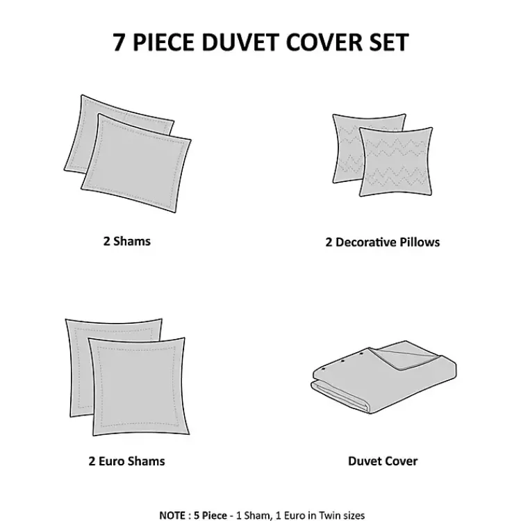 Duvets-Kirklands Home Tufted Cotton 7-pc. Full/Queen Duvet Set Ivory